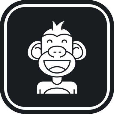 Şirin maymun çizgi film ikonunun vektör çizimi