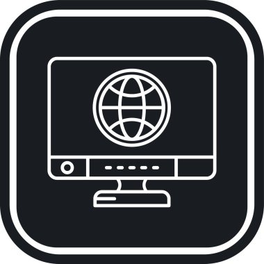 internet web vektör çizgisi simgesi