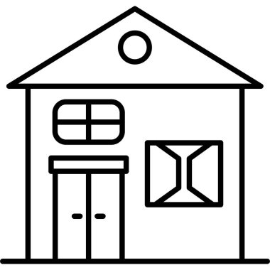 Ev. Web simgesi basit illüstrasyon