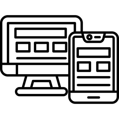 çevrimiçi eğitim çizgisi simgesi, vektör illüstrasyonu