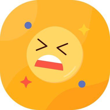 kızgın yüz ifadesi simgesi - taslak biçimi