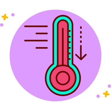 Termometre. Web simgesi basit illüstrasyon