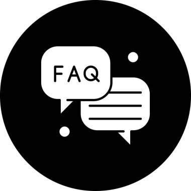 Faq simgesi vektörü web ve mobil uygulama tasarımınız için beyaz arkaplanda izole edildi, faq logo kavramı