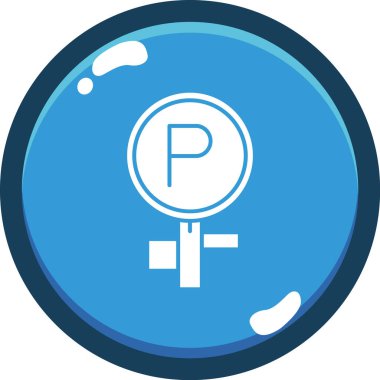 Park ediyor. Web simgesi basit illüstrasyon