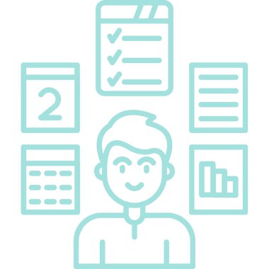 Kontrol listesi düz çizgi simgesi