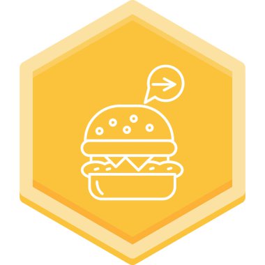 Hamburger. Web simgesi vektör illüstrasyonu