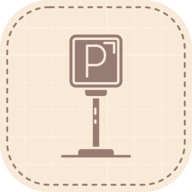 Park ikonu. Çizim. Basit ve düz tasarım biçimi.