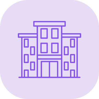 Bina. Web simgesi basit illüstrasyon