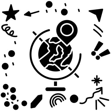 konumu simgesi harita, illüstrasyon vektör