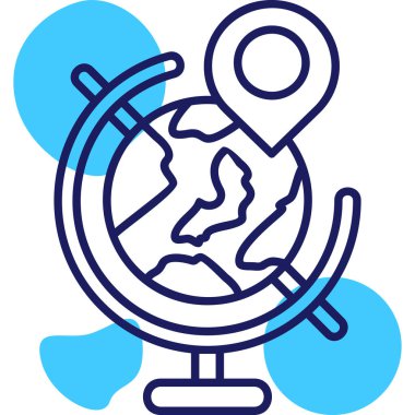 Dünya küresi ikonu. Web için dünya vektör simgelerinin özet çizimi