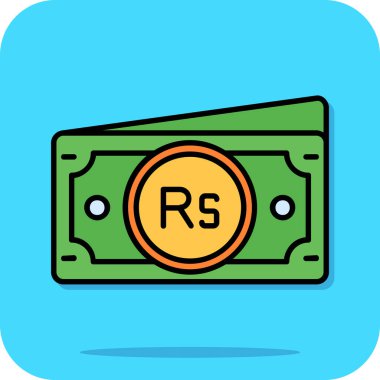 Dolar banknot ikonu. Web tasarımı için dolar banknotu vektör simgesinin düz çizimi