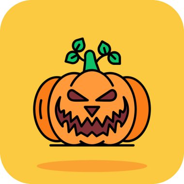 Cadılar Bayramı Balkabağı ikonu vektör illüstrasyonu