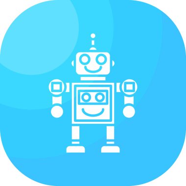 Robot simgesi. düz tasarım biçimi