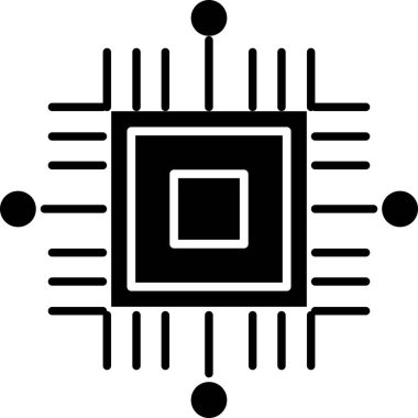 çip işlemci simgesi ana hat biçiminde