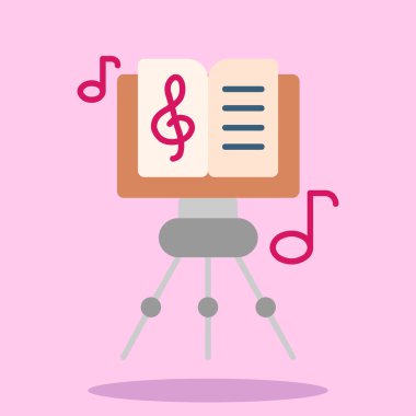 müzik notaları mikrofon ve not vektör çizimi tasarımı