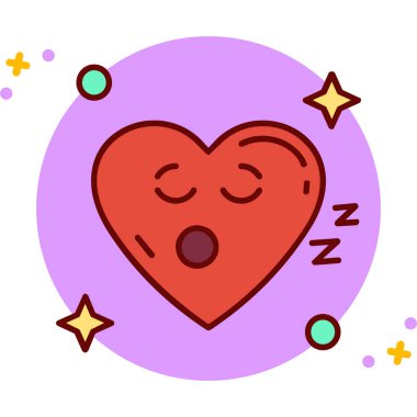 Yıldız vektör illüstrasyonlu sevimli kalp