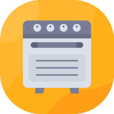 Fırın. Web simgesi basit illüstrasyon