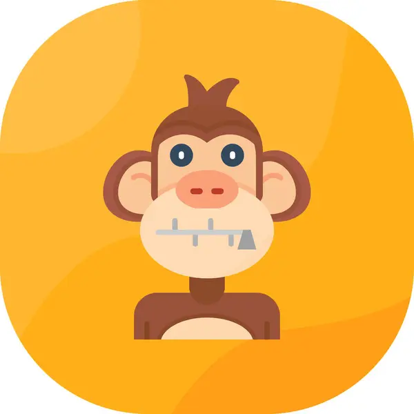 hayvan maymun simgesi düz stil