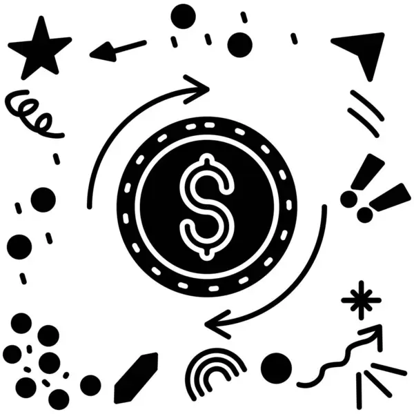 Dolar simgesi işaret vektörü illüstrasyonu 