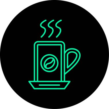 kahve fincanı simgesi, vektör illüstrasyonu