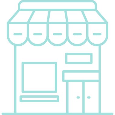 Mağaza. Web simgesi basit illüstrasyon