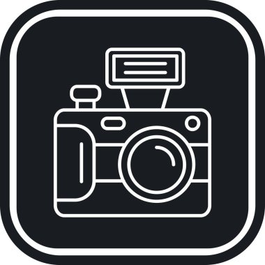 Kamera simgesi. Web için kamera vektör simgelerinin basit illüstrasyonu