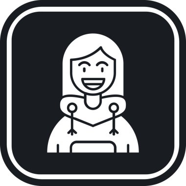 Eşarplı bir kızın vektör çizimi