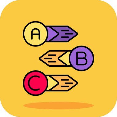 Beyaz arkaplanda izole edilmiş kalem vektörü renk simgesi