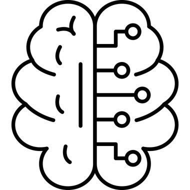 Beyin. Web simgesi basit illüstrasyon