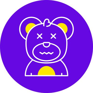 Şirin bir ayı yüz simgesinin vektör çizimi