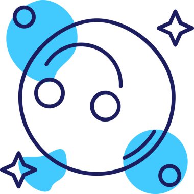 Gezegen. Web simgesi basit illüstrasyon