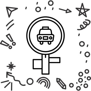 Mars 'ın gezegen simgesi beyaz arka planda izole edildi. Renkli taslak konsepti. vektör.