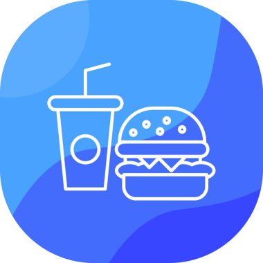 Hamburger. Web simgesi basit illüstrasyon