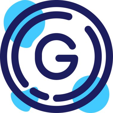 G harfi logo tasarım şablonu elementleri