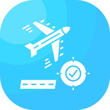 Uçak uçuş simgesi düz stil