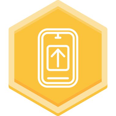 Bir akıllı telefonun sarı simgesinin vektör çizimi