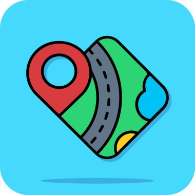 Yol haritası işaretleyici vektör simgesi