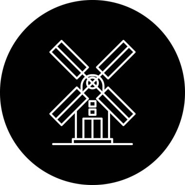 Yel değirmeni simgesi, vektör illüstrasyonu