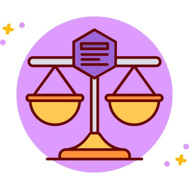Adalet hukuku simgesi vektör illüstrasyonu