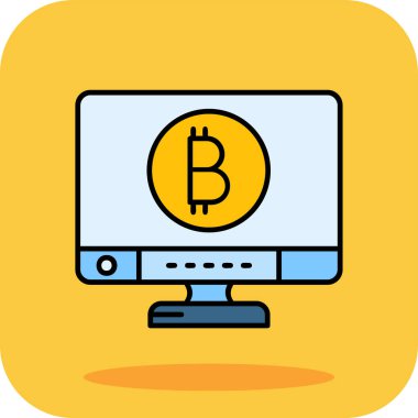 Bitcoin kripto para birimi bitcoin simgesi - taslak biçimi
