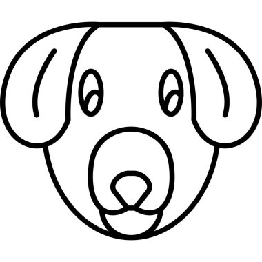 vektör köpek başı simgesi. Hayvan kafası işareti. Hayvanların sembolü.