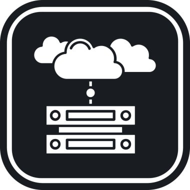 Bulut hesaplama simgesi, basit vektör illüstrasyonu