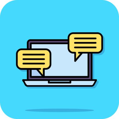 Sohbet mesajı ikonu vektör ana hatları çizimi