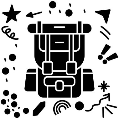 kamp sırt çantası simgesi, katı biçim