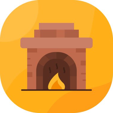 şömine simgesi vektör illüstrasyonu