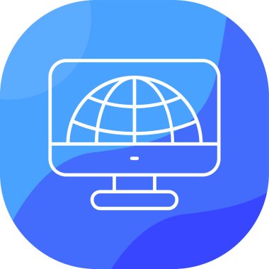 Bilgisayar. Web simgesi basit illüstrasyon