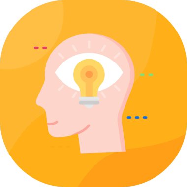 Beyin ikonu, vektör çizimi. Düz tasarım biçimi