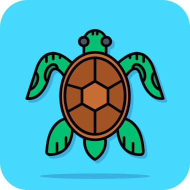 Kaplumbağa simgesi yumuşak mavi arka planda izole edilmiş modada. Logonuz için web tasarımınız, uygulamanız, ui ya da ui.