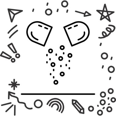 Çizgi Sihirli değnek simgesi beyaz arkaplanda izole edildi. Yıldız şeklinde sihirli aksesuar. Sihirli güç. Renkli taslak konsepti. Vektör.