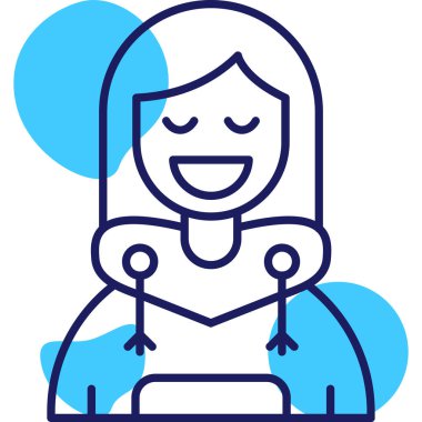 Kızım. Web simgesi basit illüstrasyon